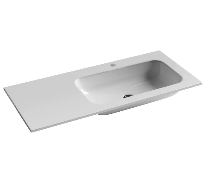 Раковина накладная Ceramica Nova Grace 1010*457*137 мм, чаша справа, с отверстием под смеситель, Выбрать цвет: Белый