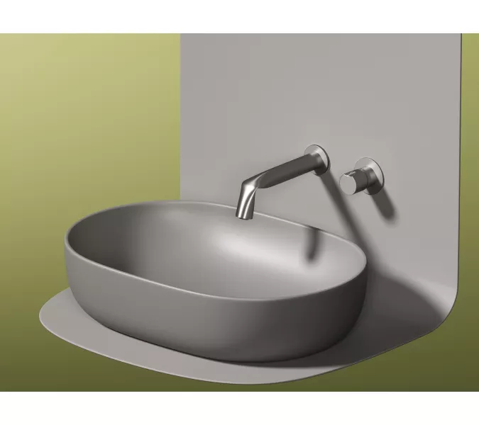 Умывальник чаша Ceramica Nova накладная овальная (цвет Антрацит Матовый) Element 600*415*135мм, Выбрать цвет: Серый, изображение 9