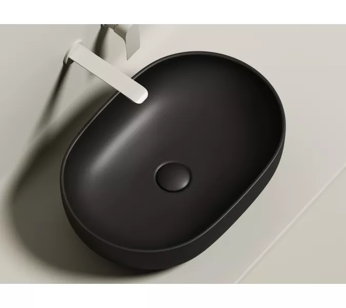 Умывальник чаша Ceramica Nova накладная овальная (цвет Черный Матовый) Element 600*415*135мм, Выбрать цвет: Черный, изображение 9