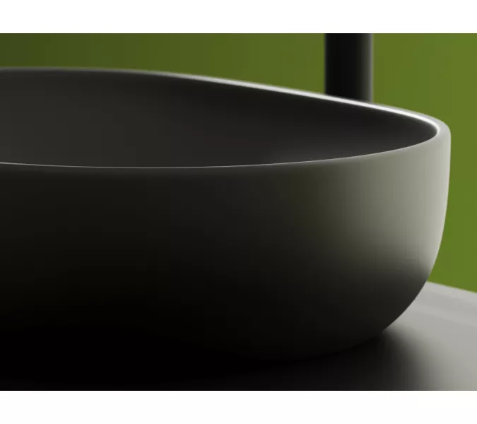 Умывальник чаша Ceramica Nova накладная овальная (цвет Темный Антрацит Матовый) Element 600*415*135мм, Выбрать цвет: Темно-серый, изображение 8