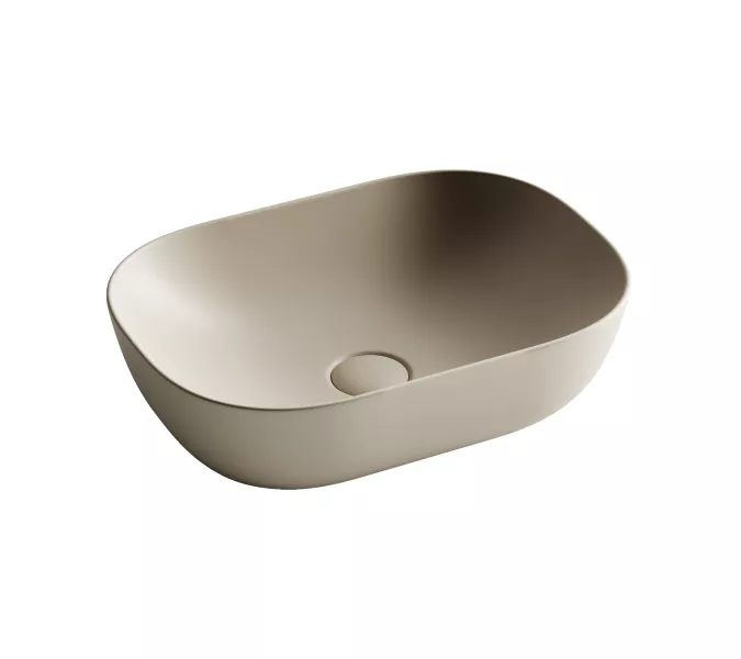 Умывальник чаша Ceramica Nova накладная прямоугольная (цвет Капучино Матовый) Element 455*325*135мм, Выбрать цвет: Бежевый, изображение 8