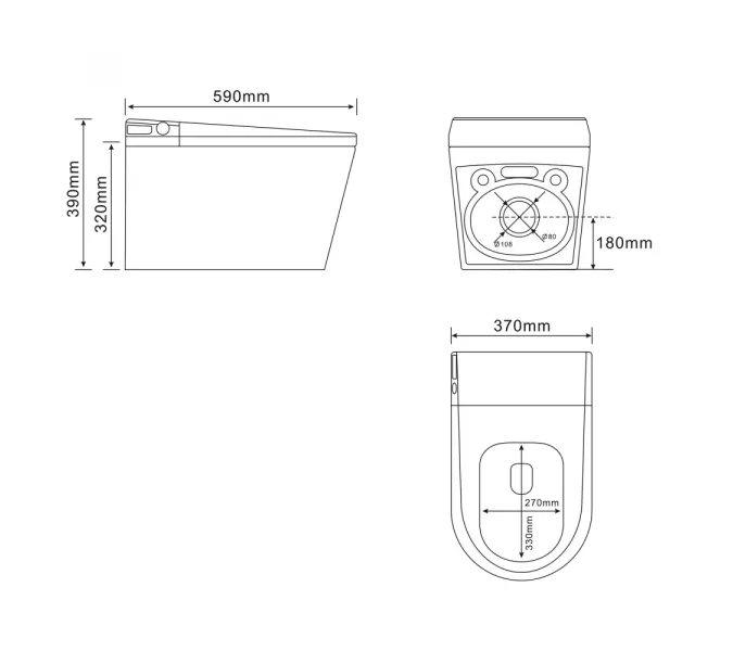 Электронный унитаз-биде ABBER Bequem AC1119S подвесной белый, изображение 20