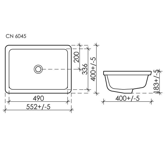 Умывальник Ceramica Nova  встраиваемый под столешницу Element 550*400*185мм, изображение 6