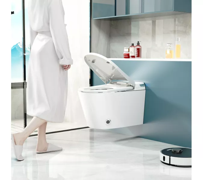Электронный унитаз-биде ABBER Bequem AC1119S подвесной белый, изображение 5