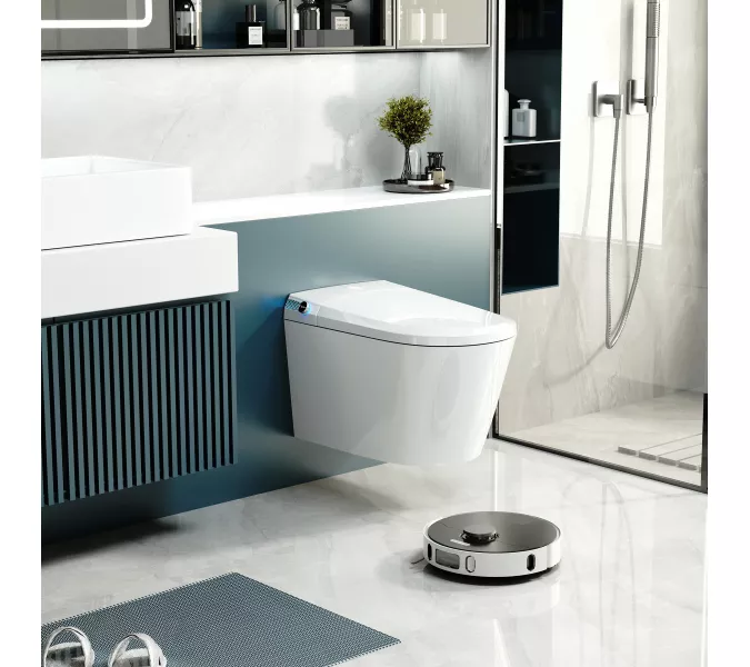 Электронный унитаз-биде ABBER Bequem AC1119S подвесной белый, изображение 3