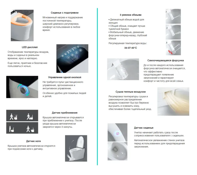Электронный унитаз-биде ABBER Rechteck AC1215S подвесной белый, изображение 2