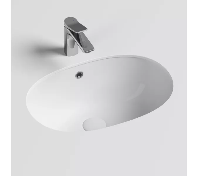 Умывальник Ceramica Nova овальный встраиваемый под столешницу Element 565*385*210мм, с крепежом и шаблоном для установки, изображение 2