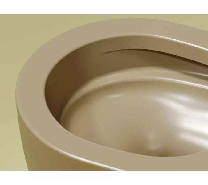 Подвесной унитаз Ceramica Nova Modena Rimless (цвет Капучино Матовый), Выбрать цвет: Бежевый, изображение 10