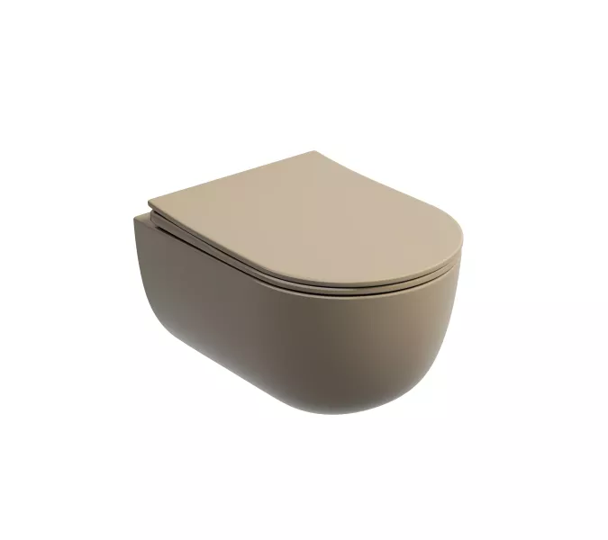 Подвесной унитаз Ceramica Nova Modena Rimless (цвет Капучино Матовый), Выбрать цвет: Бежевый, изображение 11