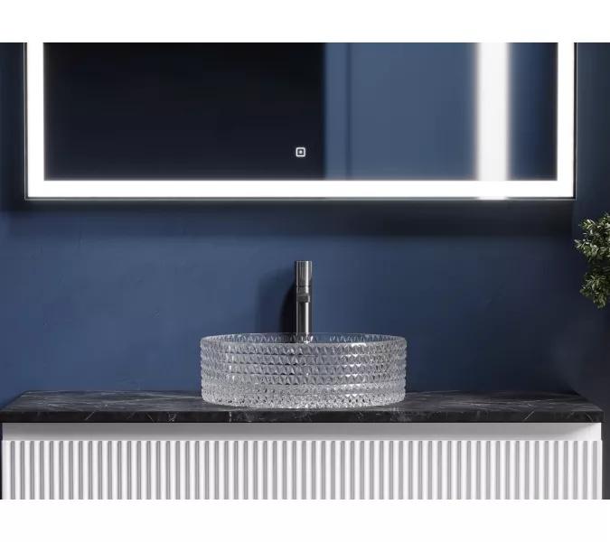 Умывальник чаша Ceramica Nova накладная круглая (прозрачная) Cristal 360*360*112мм, Выбрать цвет: Прозрачный, изображение 6