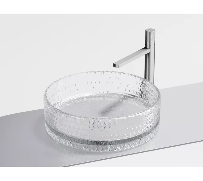 Умывальник чаша Ceramica Nova накладная круглая (прозрачная) Cristal 360*360*112мм, Выбрать цвет: Прозрачный, изображение 15