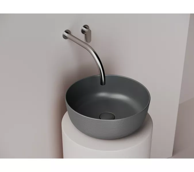 Раковина Ceramica Nova накладная круглая 356*356*135, без перелива, цвет темный антрацит матовый, Выбрать цвет: Темный антрацит матовый