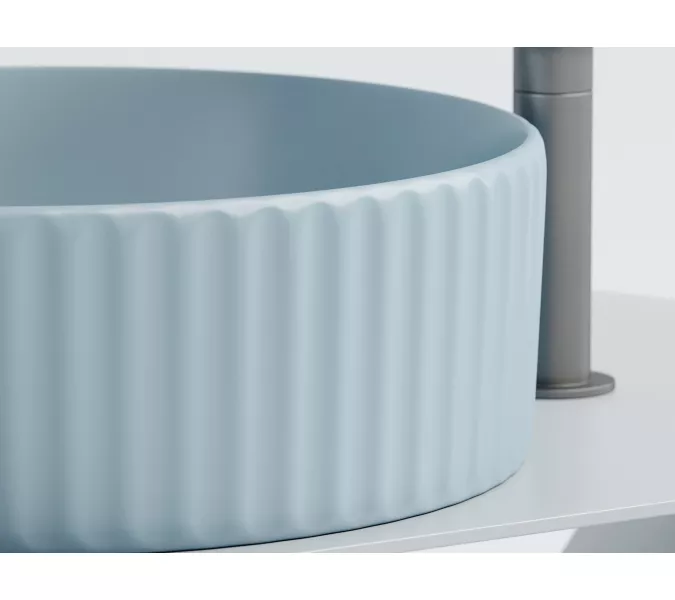 Умывальник чаша Ceramica Nova накладная круглая (цвет Голубой Матовый) Element 360*360*115мм, Выбрать цвет: Голубой, изображение 6