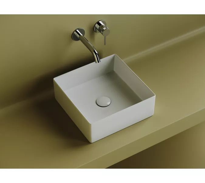 Раковина Ceramica Nova накладная квадратная 361*361*130, без перелива, цвет белый, арт.СN6068, Выбрать цвет: Белый