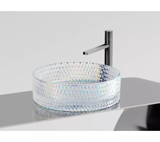 Умывальник чаша Ceramica Nova накладная круглая (цвет неон) Cristal 360*360*112мм, Выбрать цвет: Неон, изображение 2