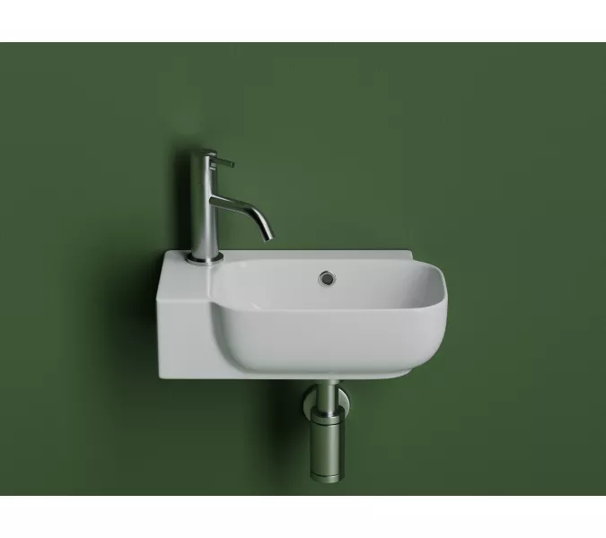 Рукомойник Ceramica Nova подвесной L/R  403*249*140, с отверстием под смеситель , с системой перелива, Ориентация: правая, изображение 2