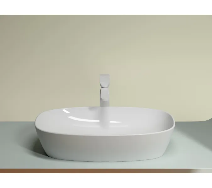 Умывальник чаша Ceramica Nova накладная овальная Element 600*380*138мм, Выбрать цвет: Белый, изображение 4