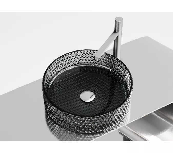 Умывальник чаша Ceramica Nova накладная круглая (цвет черный) Cristal 360*360*112мм, Выбрать цвет: Черный