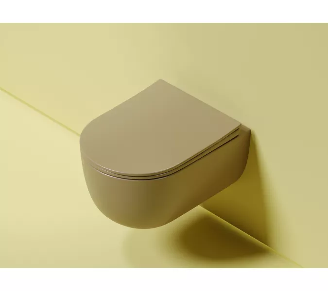 Подвесной унитаз Ceramica Nova Modena Rimless (цвет Капучино Матовый), Выбрать цвет: Бежевый