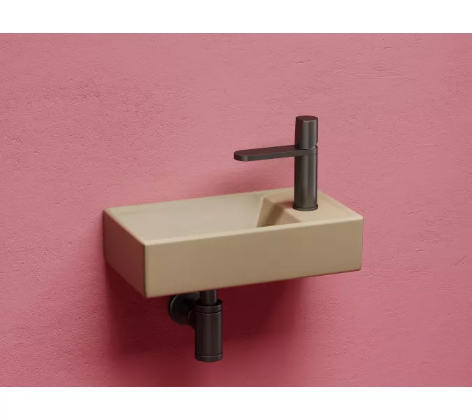 Умывальник подвесной Ceramica Nova L/R, капучино матовый Element 407*217*100, Выбрать цвет: Капучино, Ориентация: левая, изображение 2