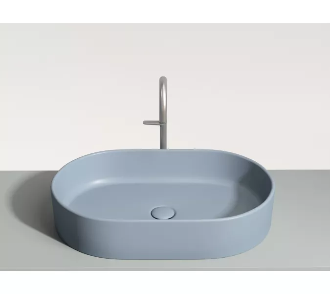 Умывальник чаша Ceramica Nova накладная овальная (цвет Серо-Голубой Матовый) Element 608*385*122мм, Выбрать цвет: Серо-голубой, изображение 2