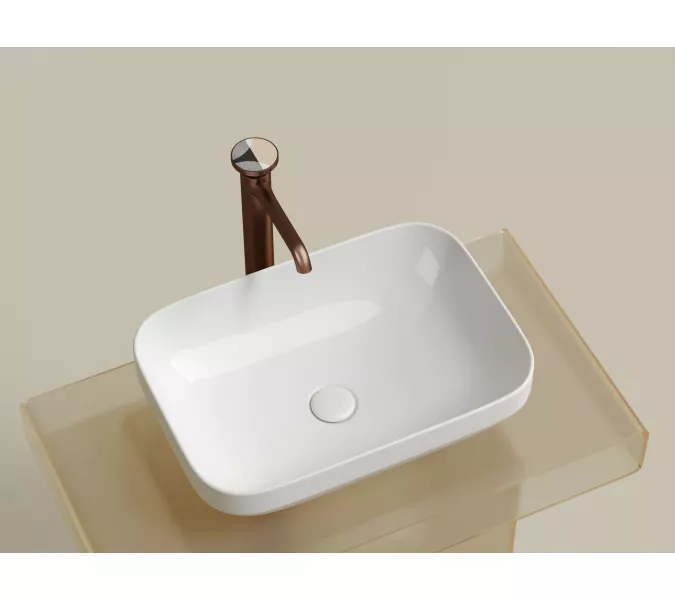 Умывальник чаша Ceramica Nova накладная прямоугольная Element 500*359*145мм, Выбрать цвет: Белый