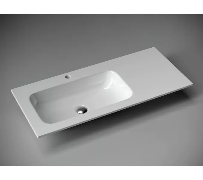Раковина накладная Ceramica Nova Grace 1010*457*137мм, чаша слева, с отверстием под смеситель, Выбрать цвет: Белый