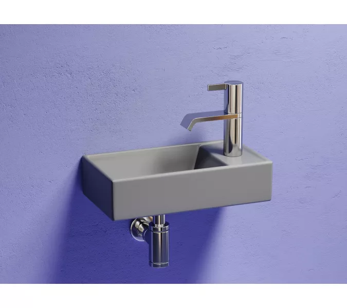 Умывальник подвесной Ceramica Nova L/R, антрацит матовый Element 407*217*100, Выбрать цвет: Антрацит матовый, Ориентация: левая, изображение 2