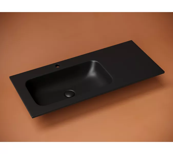 Раковина накладная Ceramica Nova Grace с отверстием под смеситель 1010*457*137мм, чаша слева, Выбрать цвет: Черный