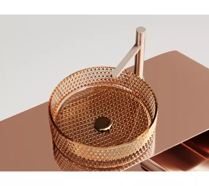 Умывальник чаша Ceramica Nova  накладная круглая (цвет бежевый) Cristal 360*360*112мм, Выбрать цвет: Бежевый, изображение 2