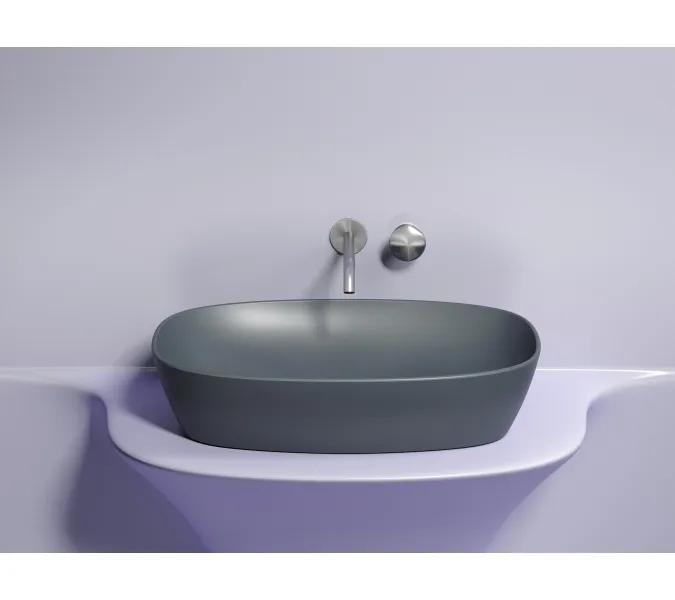 Умывальник чаша Ceramica Nova накладная овальная (цвет Темный Антрацит Матовый) Element 600*380*138мм, Выбрать цвет: Темный антрацит, изображение 2