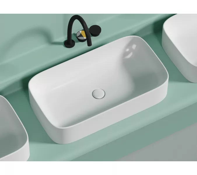 Умывальник чаша Ceramica Nova накладная ( Белый Матовый) Element 705*380*150мм, Выбрать цвет: Белый матовый