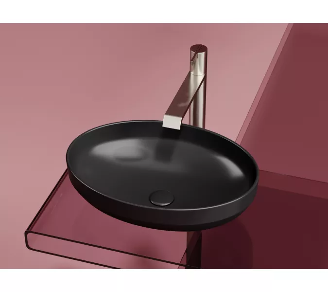 Умывальник чаша Ceramica Nova накладная овальная (цвет Черный Матовый) Element 502*363*145мм, Выбрать цвет: Черный