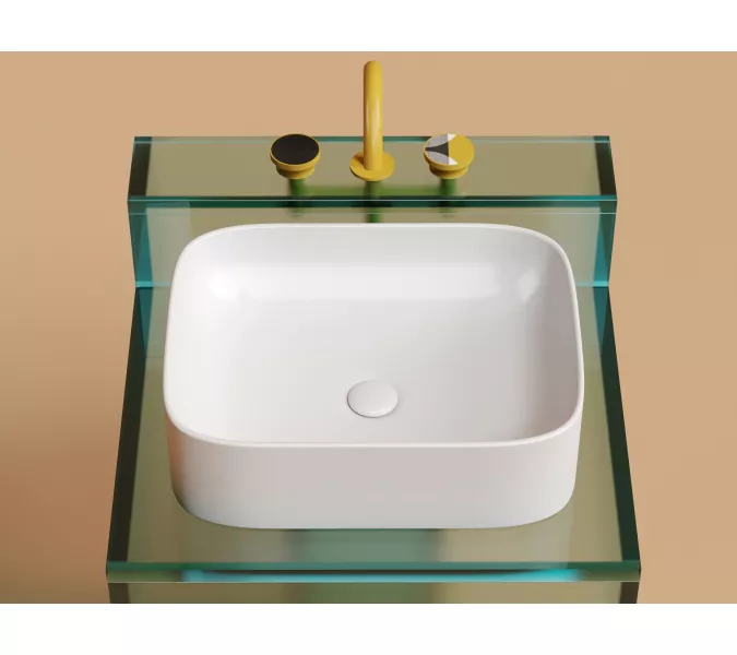 Умывальник чаша Ceramica Nova  накладная прямоугольная (цвет Белый Матовый) Element 505*380*150мм, Выбрать цвет: Белый матовый, изображение 2