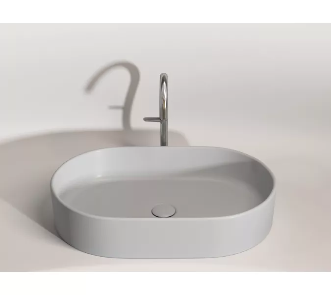Умывальник чаша Ceramica Nova накладная овальная (цвет Серый Матовый) Element 608*385*122мм, Выбрать цвет: Серый, изображение 2