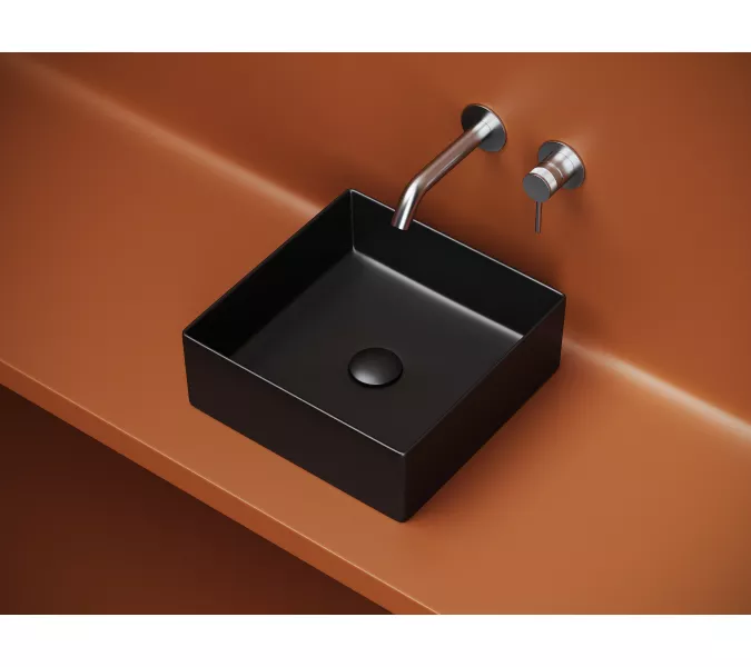 Раковина Ceramica Nova накладная квадратная 361*361*130, , без перелива, цвет черный матовый, арт.CN6068MB, Выбрать цвет: Черный