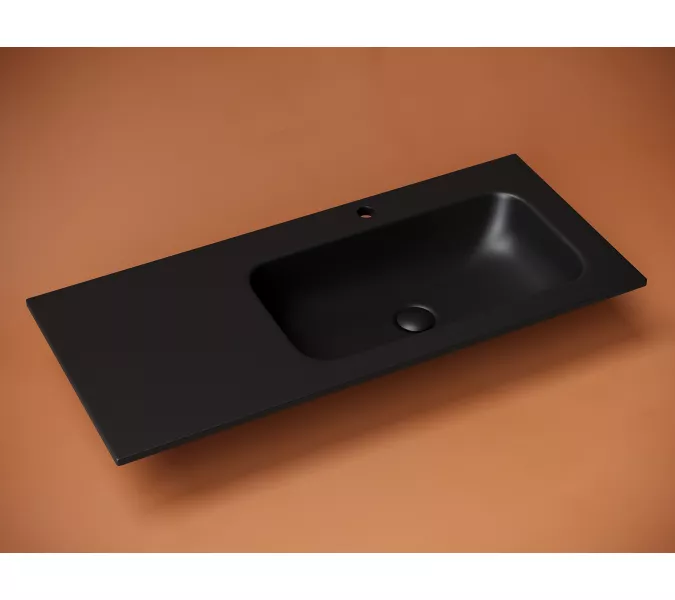 Раковина накладная Ceramica Nova Grace с отверстием под смеситель 1010*457*137мм, чаша справа, Выбрать цвет: Черный