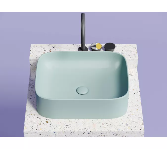 Умывальник чаша Ceramica Nova накладная прямоугольная (цвет Зеленый Матовый) Element 505*380*150мм, Выбрать цвет: Зеленый, изображение 2