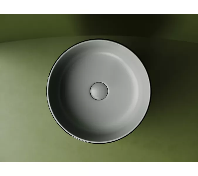 Раковина Ceramica Nova накладная круглая 356*356*135, без перелива, цвет антрацит матовый, Выбрать цвет: Антрацит матовый, изображение 3