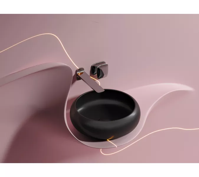 Умывальник чаша Ceramica Nova накладная круглая (цвет Черный Матовый) Element 360*360*120мм, Выбрать цвет: Черный, изображение 2