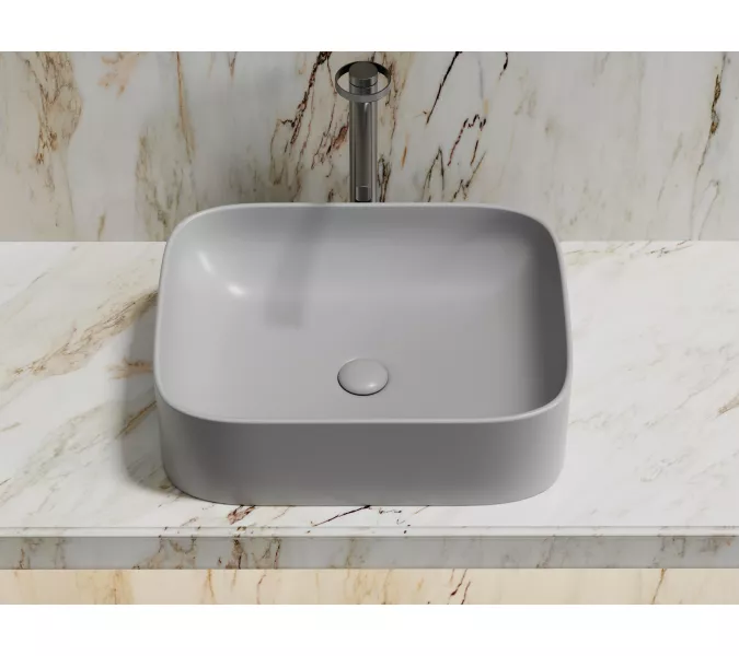 Умывальник чаша Ceramica Nova накладная прямоугольная (цвет Серый Матовый) Element 505*380*150мм, Выбрать цвет: Серый, изображение 2