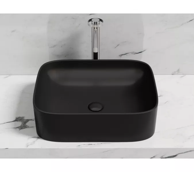 Умывальник чаша Ceramica Nova накладная прямоугольная (цвет Черный Матовый) Element 505*380*150мм, Выбрать цвет: Черный, изображение 2