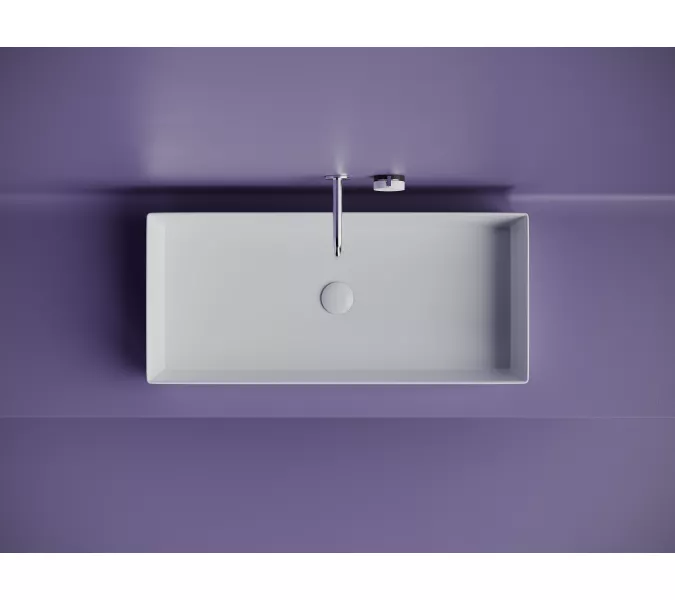 Раковина Ceramica Nova накладная прямоугольная 801*361*130, без перелива, цвет белый, Выбрать цвет: Белый