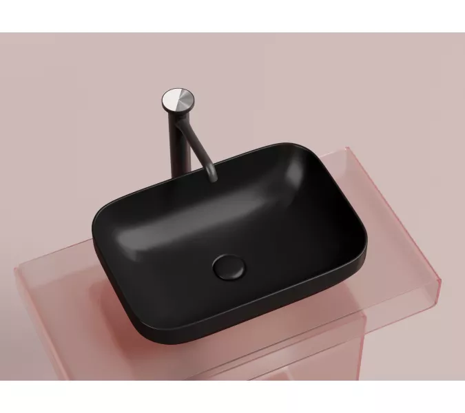 Умывальник чаша Ceramica Nova накладная прямоугольная (цвет Черный Матовый) Element 500*359*145мм, Выбрать цвет: Черный