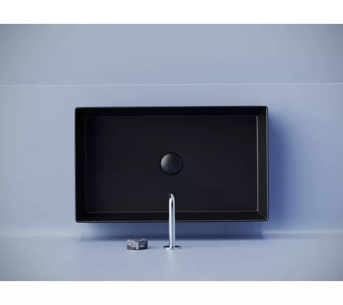 Раковина Ceramica Nova накладная прямоугольная 601*361*130, без перелива, цвет черный матовый, арт. CN6070MB, Выбрать цвет: Черный, изображение 3