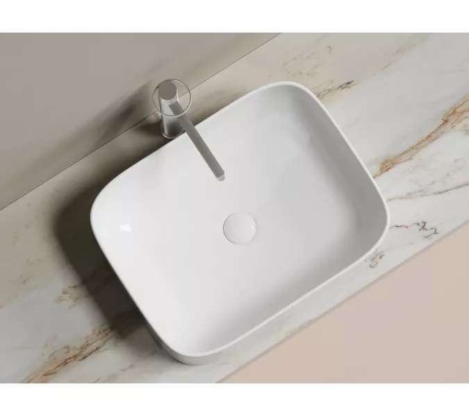 Умывальник чаша Ceramica Nova накладная прямоугольная Element 505*380*150мм, Выбрать цвет: Белый, изображение 2