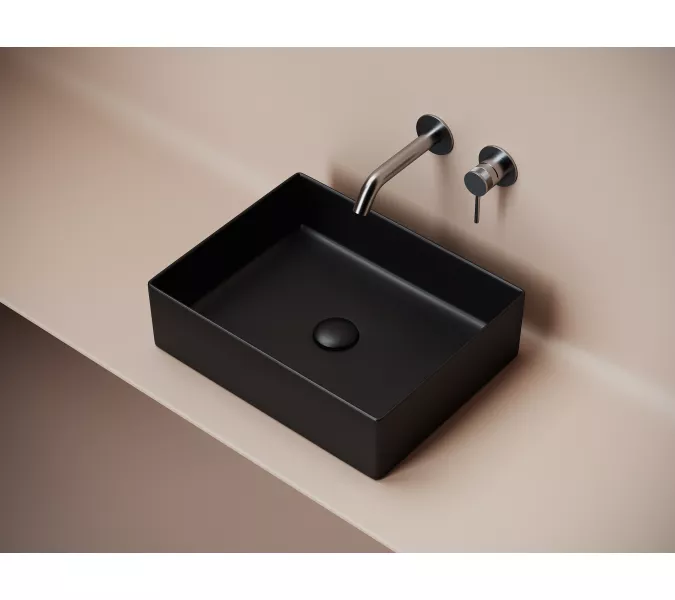 Раковина Ceramica Nova накладная прямоугольная 361*471*130, без перелива,  цвет черный матовый, арт.СN6069MB, Выбрать цвет: Черный