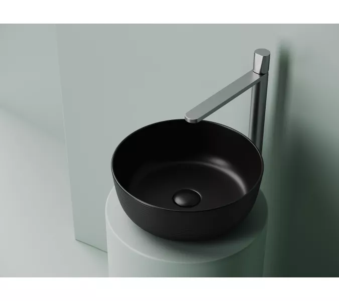 Раковина Ceramica Nova накладная круглая 356*356*135, без перелива, цвет черный матовый, Выбрать цвет: Черный