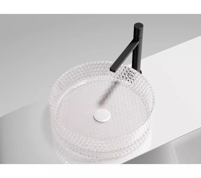 Умывальник чаша Ceramica Nova накладная круглая (цвет розовый) Cristal 360*360*112мм, Выбрать цвет: Розовый