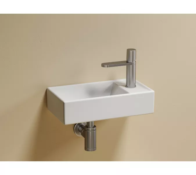 Умывальник подвесной Ceramica Nova L/R  ,белый матовый Element 407*217*100, Выбрать цвет: Белый матовый, Ориентация: левая, изображение 2